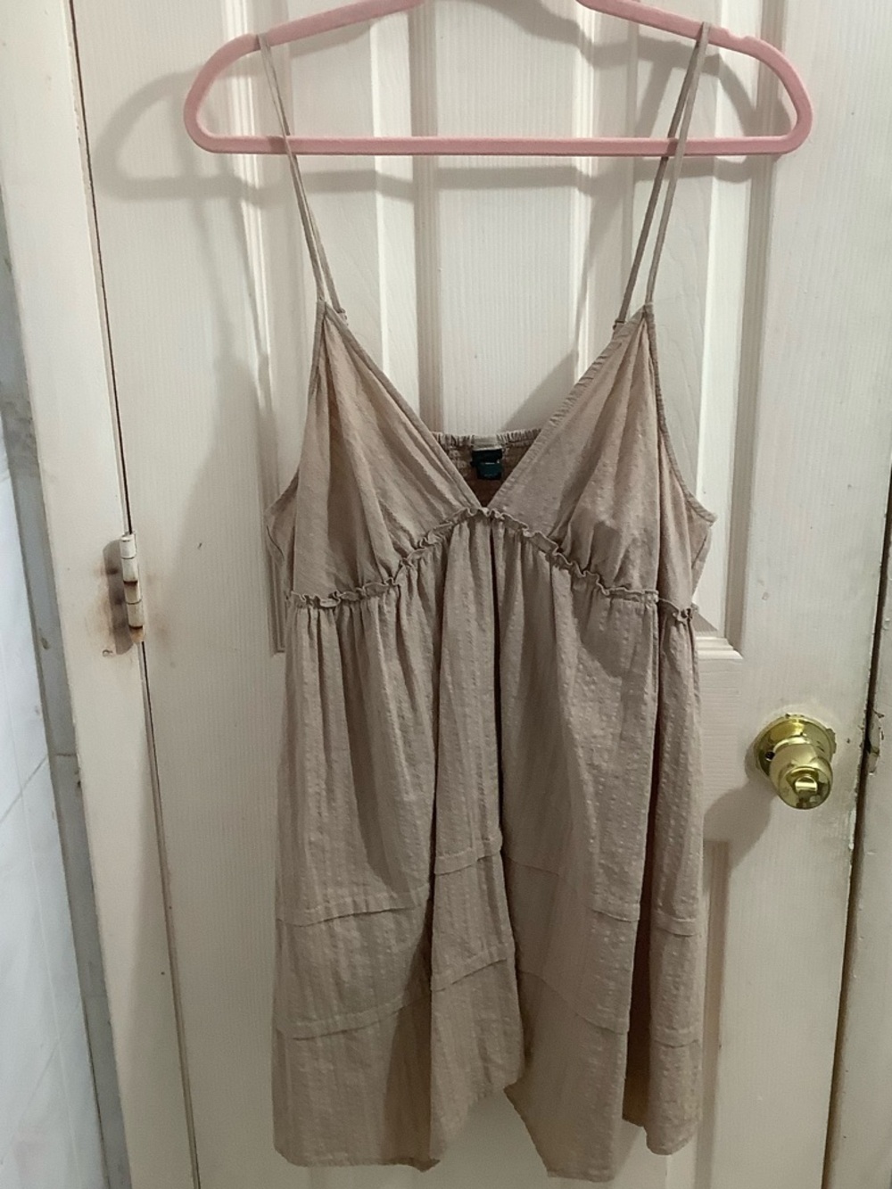 Beige Sleeveless Spaghetti Strap Sundress size xl